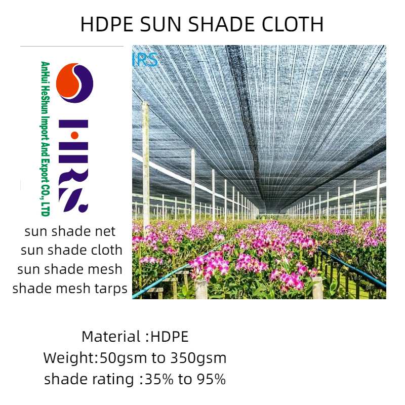 Malla de sombra para jardín con índice de protección solar del 30% al 85%.