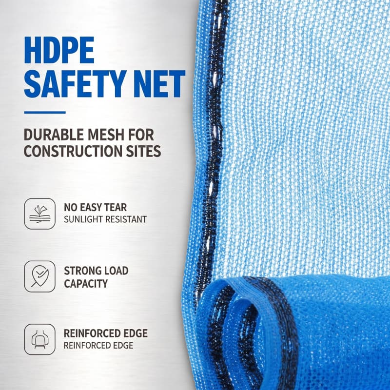 Red de seguridad para la construcción de HDPE: resistente a los rayos UV y de alta resistencia a la tracción. Red de protección contra caídas para andamios.