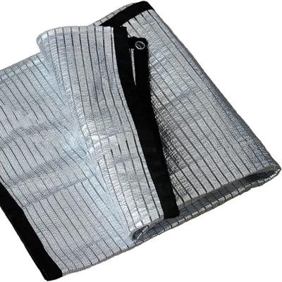Malla de sombra de aluminio para invernadero, malla de protección solar plateada de HDPE