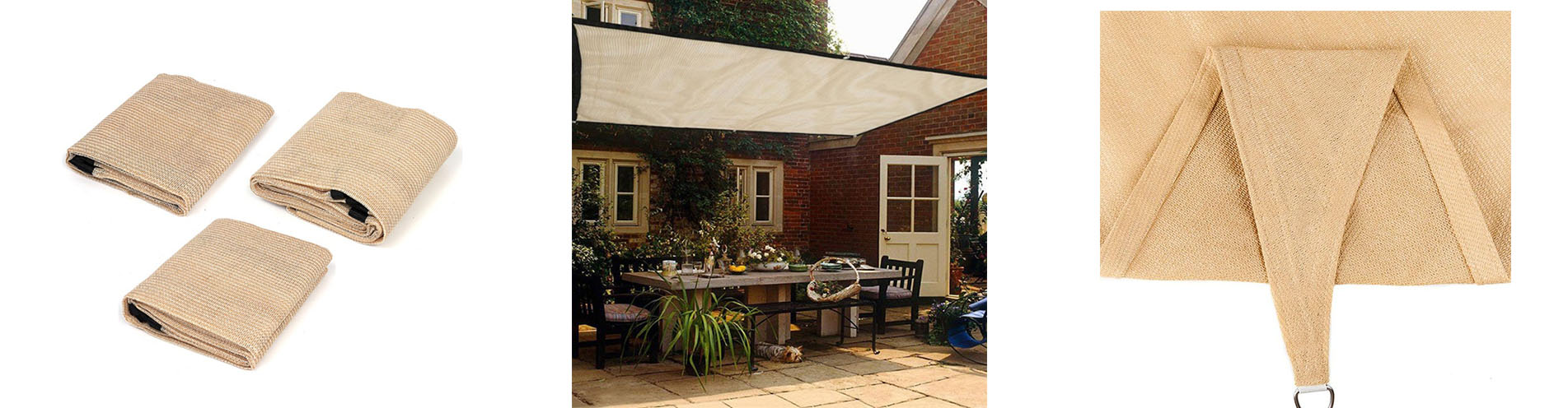 180gsm beige sun shade sail 70% shade rating with Dring UV protection 10years 